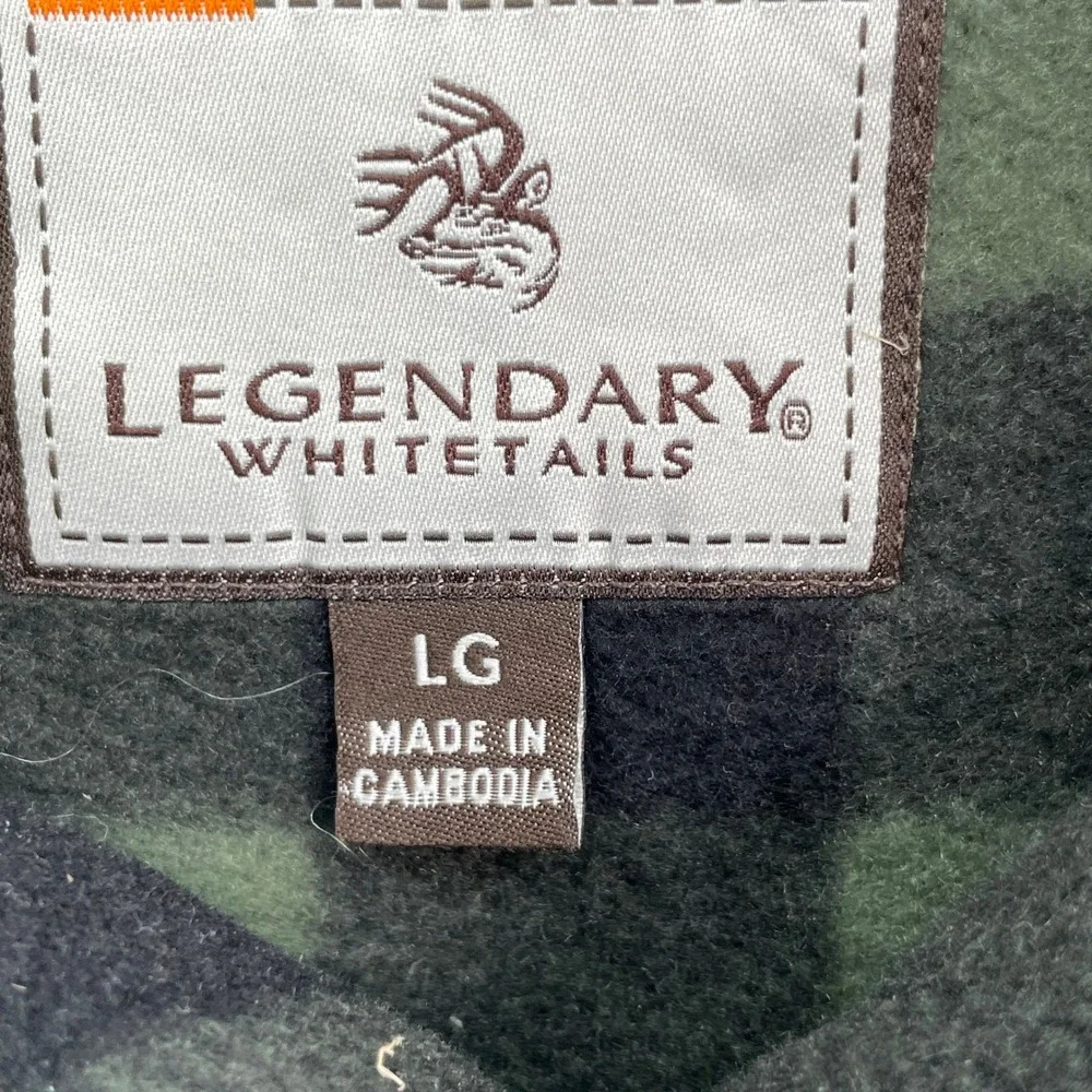 Legendary Whitetails Fleece Shirt Mens Large Green Buffalo Plaid‎ Western Logger